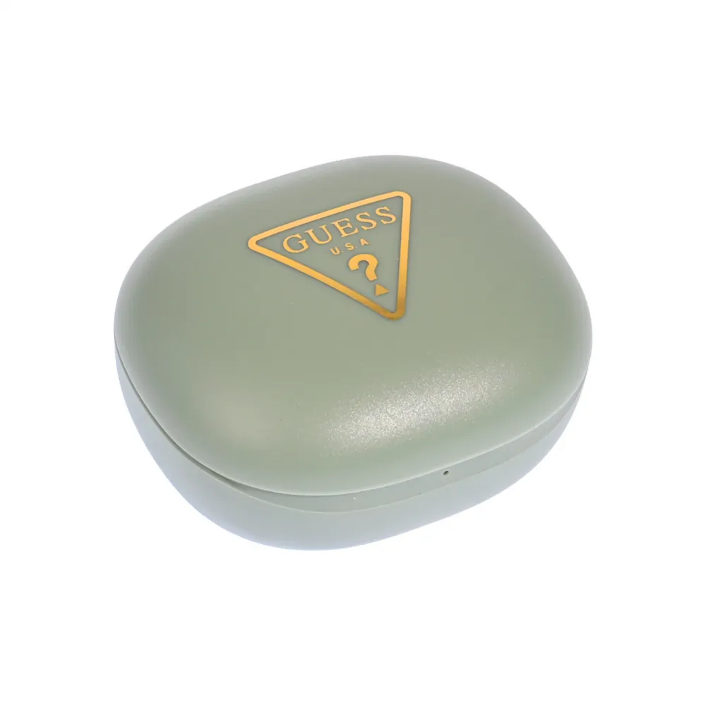 Bluetooth slusalice Guess TWS Flat Triangle Logo Electroplated zelene (GUTWST7FCETN)