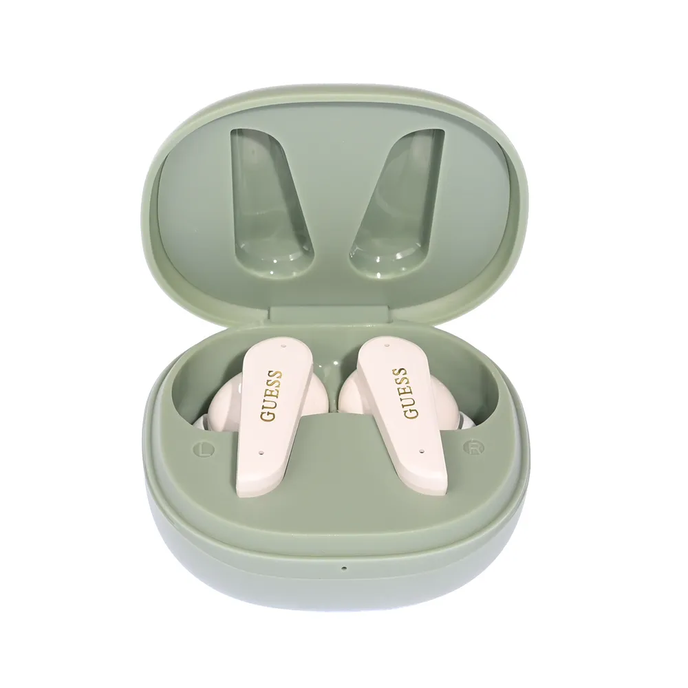 Bluetooth slusalice Guess TWS Flat Triangle Logo Electroplated zelene (GUTWST7FCETN)
