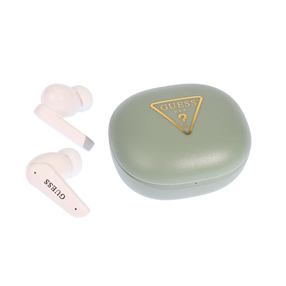Bluetooth slusalice Guess TWS Flat Triangle Logo Electroplated zelene (GUTWST7FCETN)