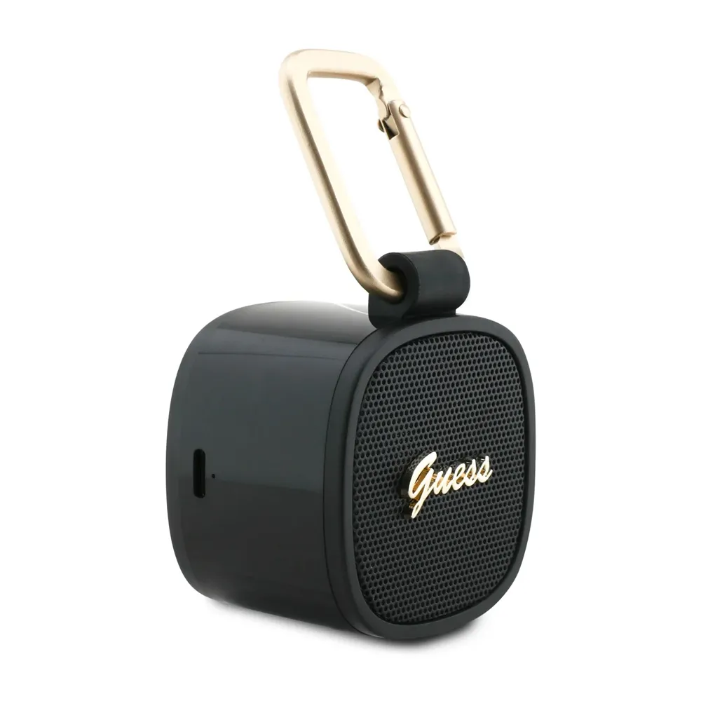Bluetooth zvucnik Guess Magsafe Script Logo crni sa kukom (GUWSB4HGSPLK)