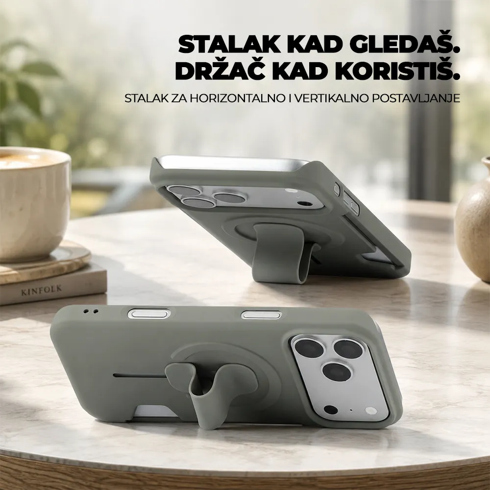 Maska Magsafe GripCard za iPhone 13/14 6.1 bordo