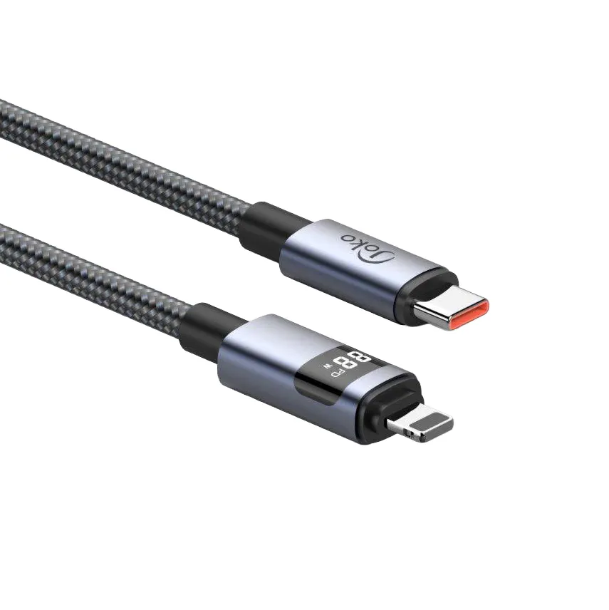 Data kabl KONFULON DL95, LCD Display, 27W, Type C na Lightning 1m