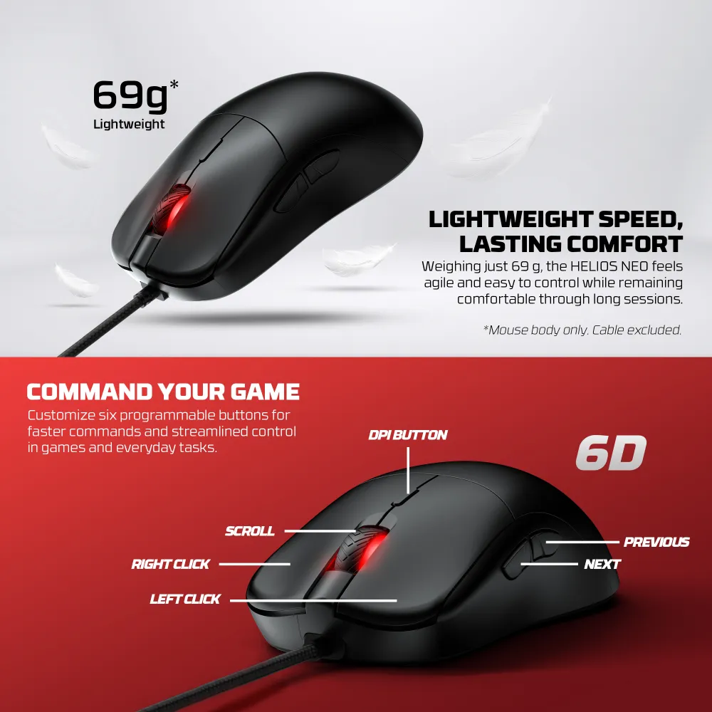 Mis Gaming Fantech UX3V2S Helios II Neo crni