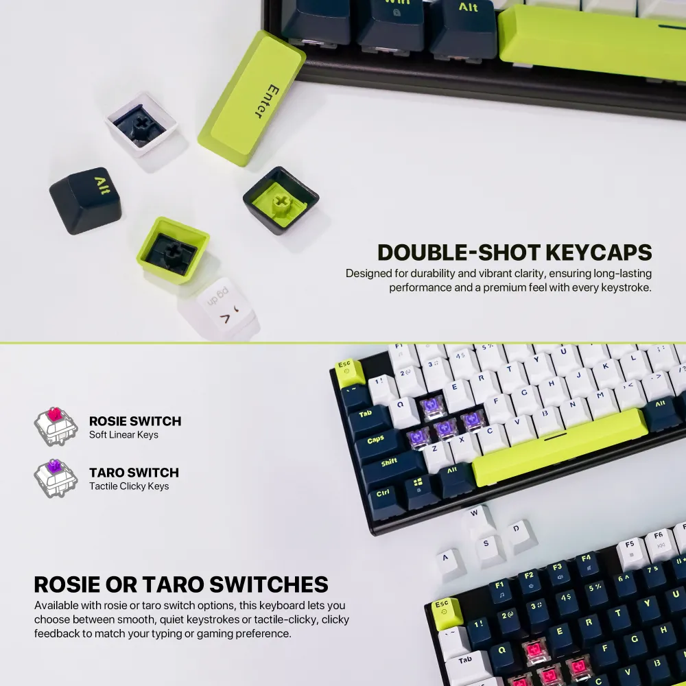 Tastatura Mehanicka Gaming Fantech MK878S RGB Atom 104S Mori bela (taro switch)