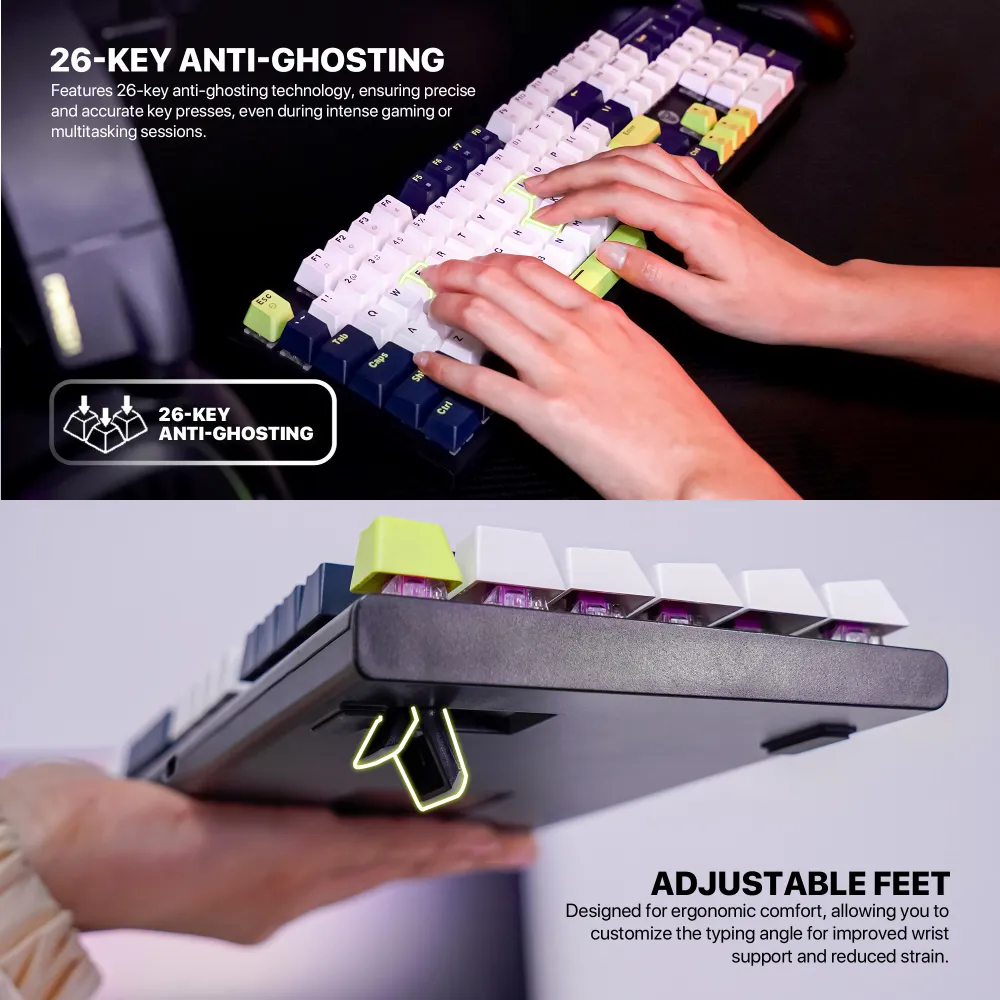 Tastatura Mehanicka Gaming Fantech MK878S RGB Atom 104S Mori bela (taro switch)