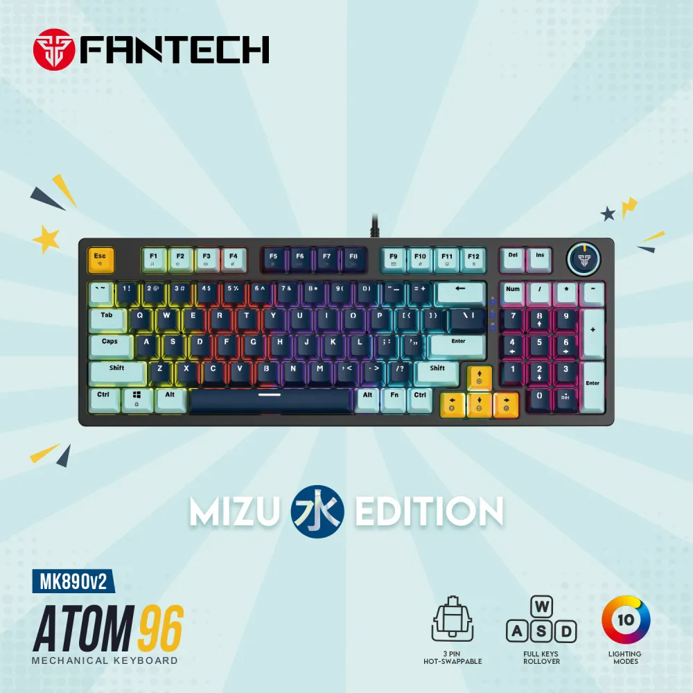 Tastatura Mehanicka Gaming Fantech MK890V2 RGB Atom MK96 Navy (Taro switch)
