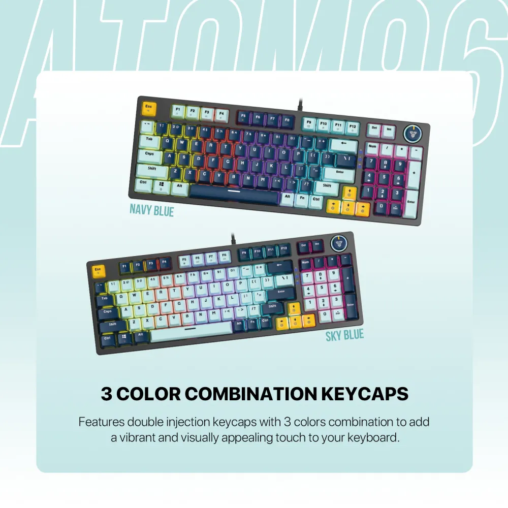 Tastatura Mehanicka Gaming Fantech MK890V2 RGB Atom MK96 Navy (Taro switch)