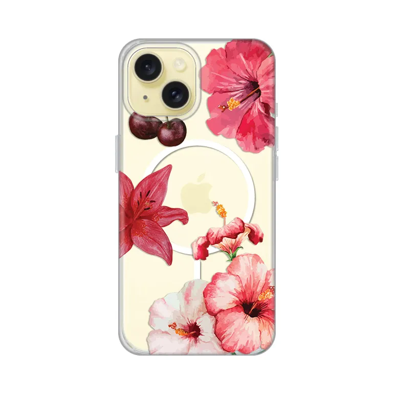 Maska Print Magsafe za iPhone 15 6.1 Hibiscus