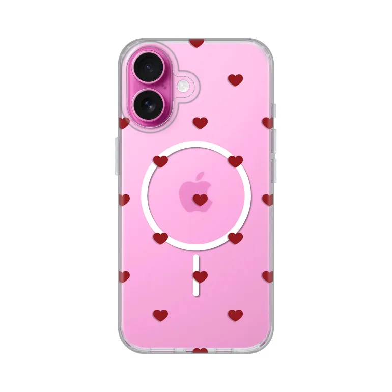 Maska Print Magsafe za iPhone 16 6.1 Red Hearts