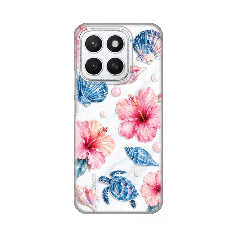 Maska Silikonska Print Skin za Honor X8c Hibiscus Sea