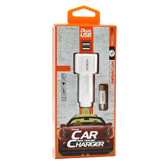 Auto punjac Moxom KC-15 2xUSB 5V/2.4A Type C beli