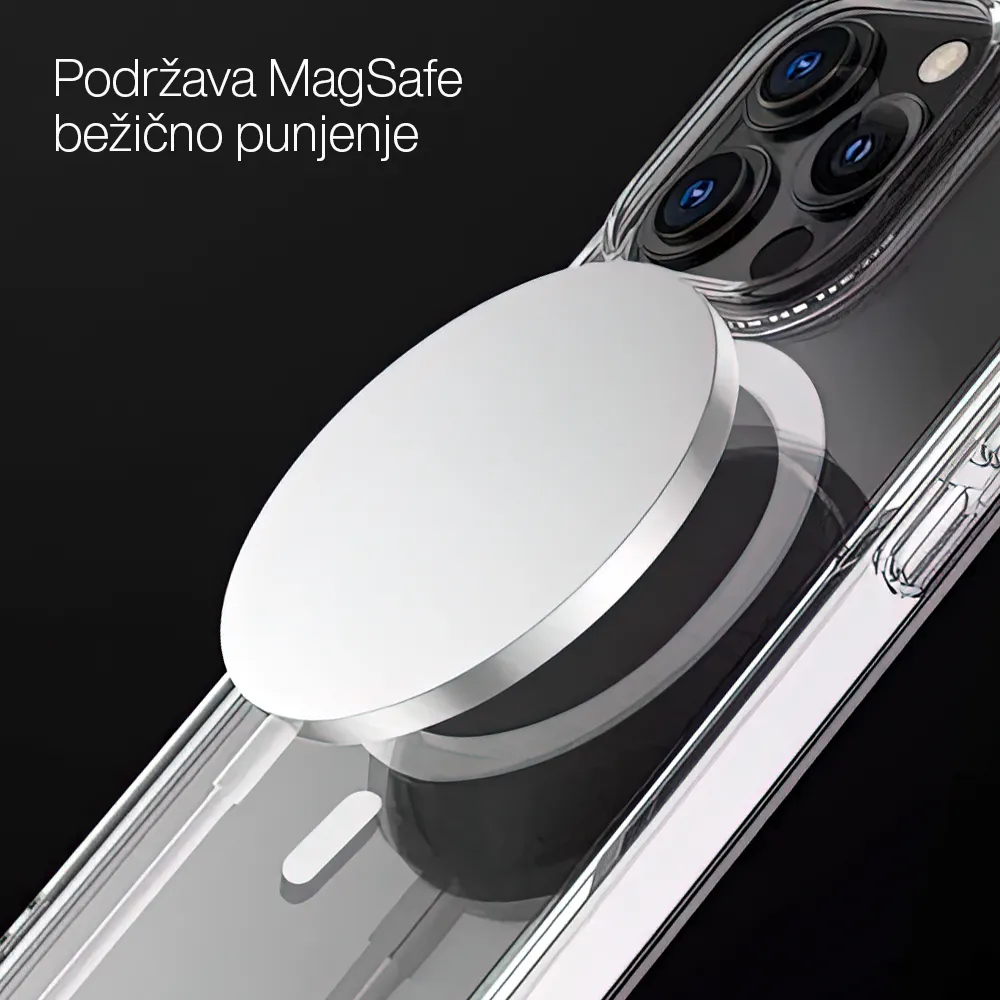 Futrola silikon MAGNETIC CONNECTION za iPhone 13 Pro (6.1)providna (bela)