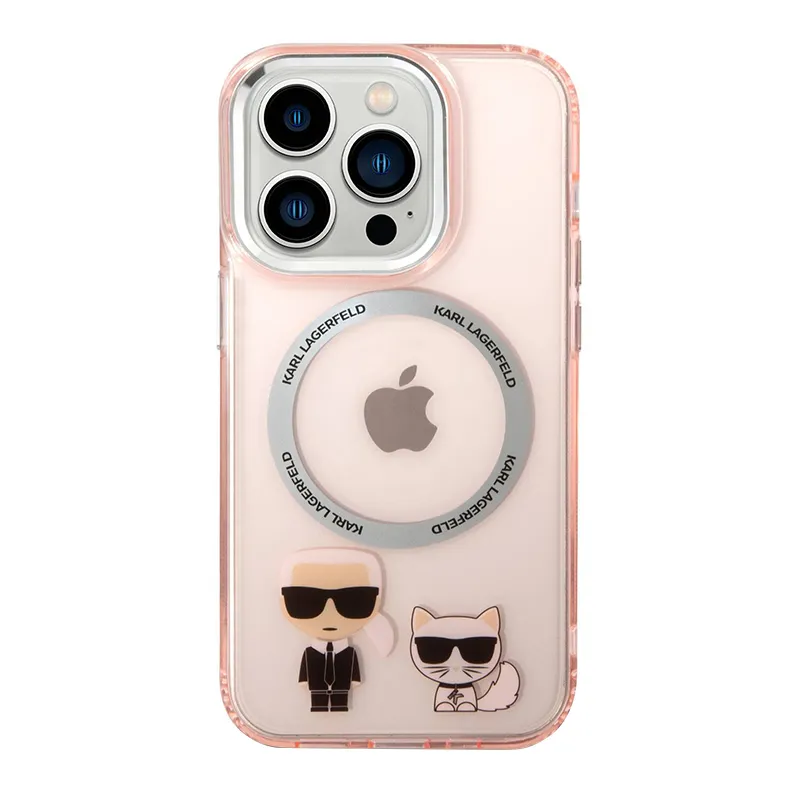 Futrola Karl Lagerfeld Magsafe With Ring za Iphone 14 Pro pink Full ORG (KLHMP14LHKCP)
