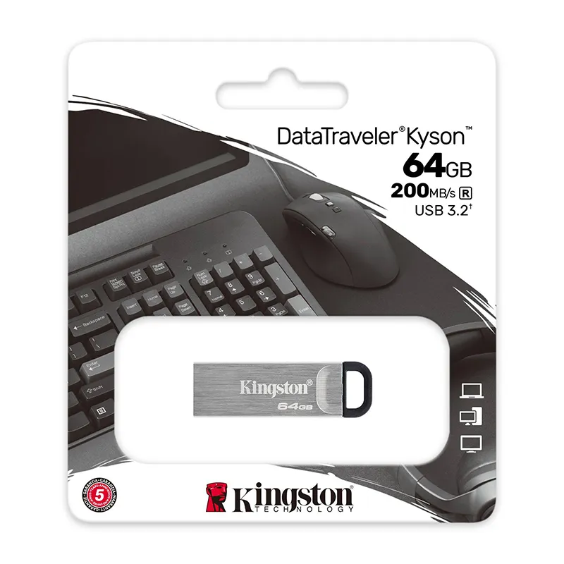 USB Flash memorija Kingston Data Traveler Kyson 3.2 200MB/s DTKN 64GB srebrna