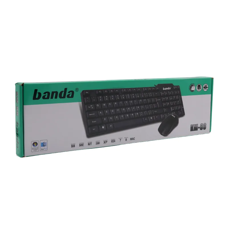 Tastatura kacelarijska zicna i mis zicni crni KM88 BANDA