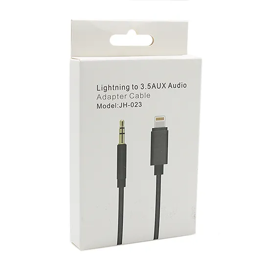 USB Data kabal Iphone lightning na 3.5mm (AUX) muski JH-023 crni