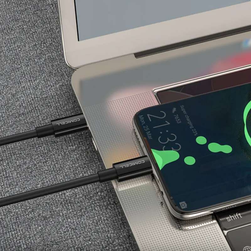 USB data kabal Comicell Superior CO-BX44 Fast 100W 5A Type C 1m crni