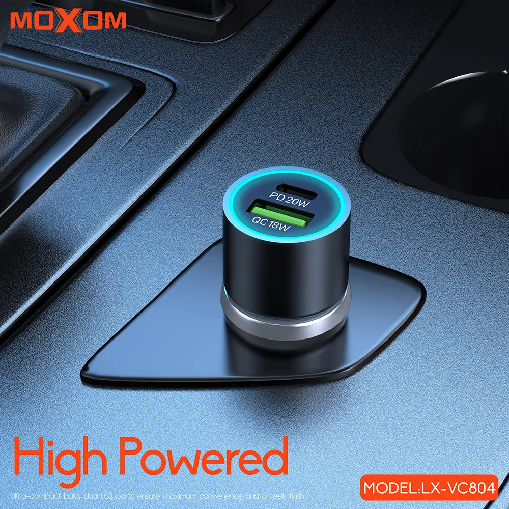 Auto punjac Moxom LX-VC804 PD+QC 38W crni