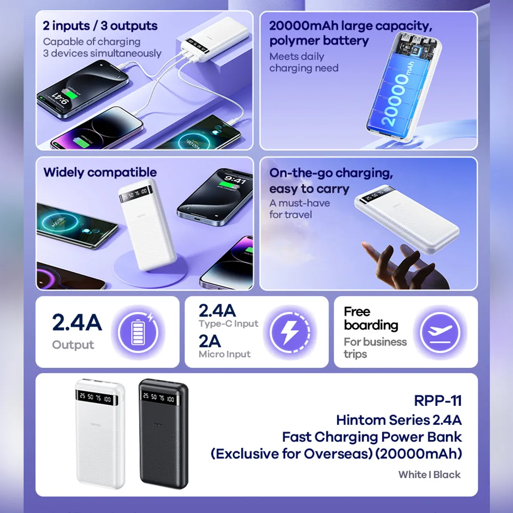 Power bank REMAX RPP-11 20000mAh crni