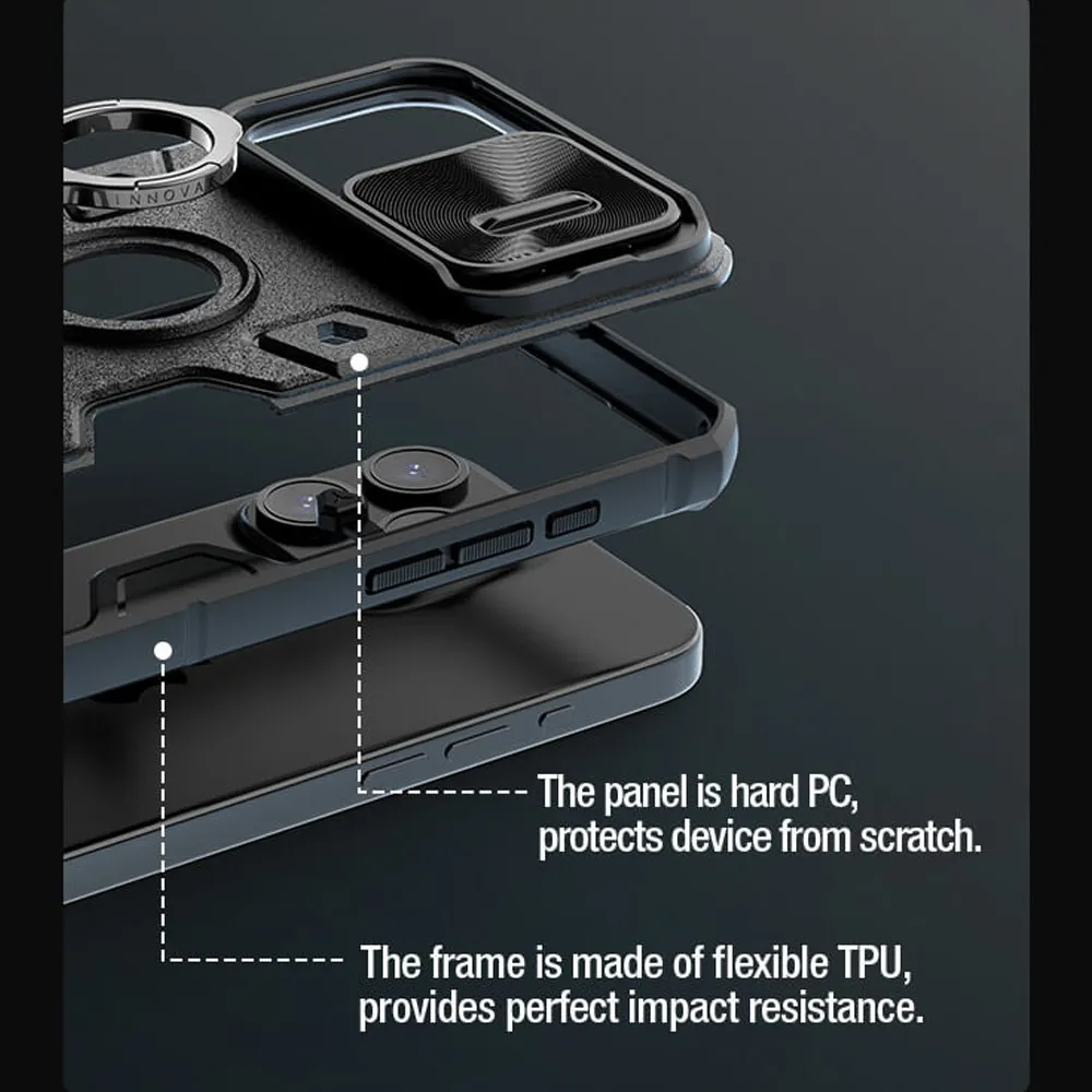 Futrola Nillkin Cam Shield Armor Pro za iPhone 15 Pro (6.1) crna