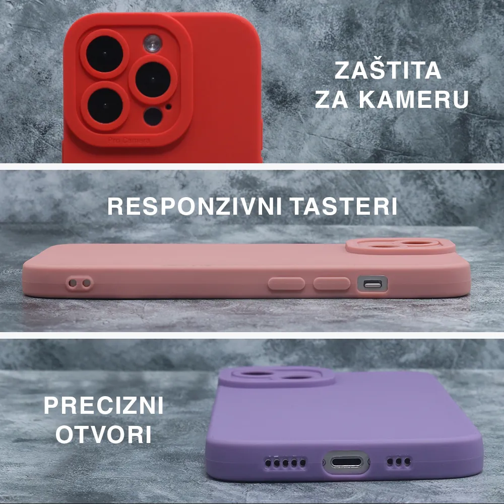 Futrola Silikon Pro Camera za iPhone 15 Pro (6.1) roze