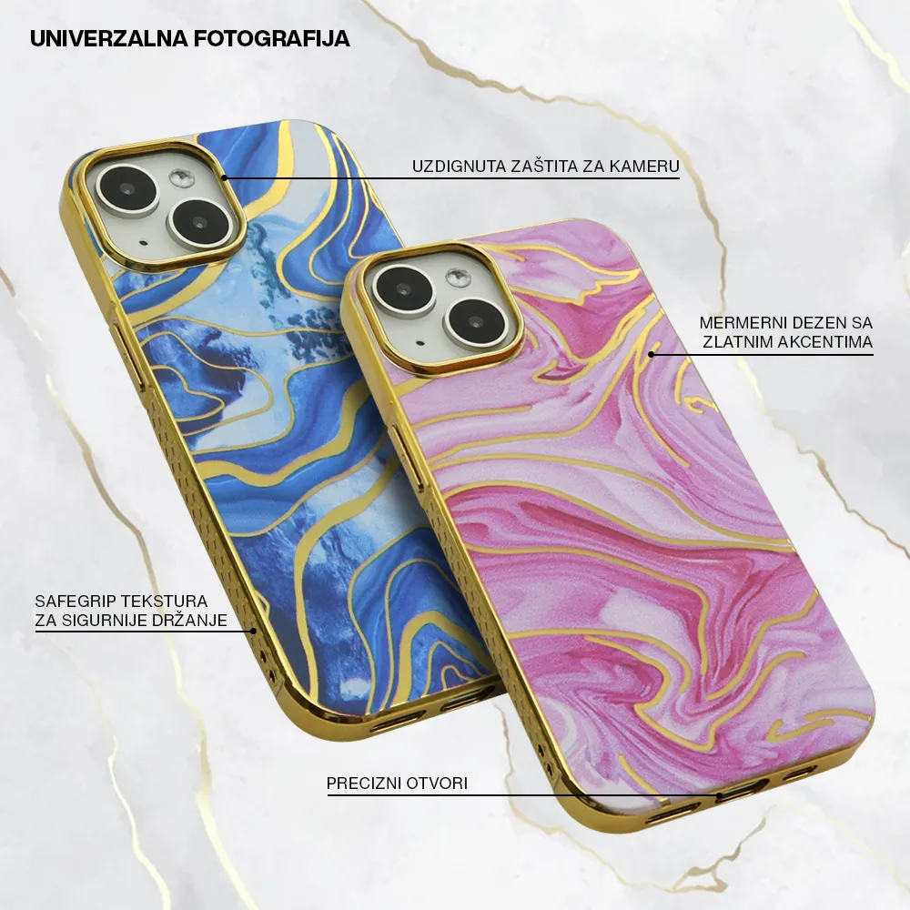 Futrola MARBLE za iPhone 15 Pro Max (6.7) plava