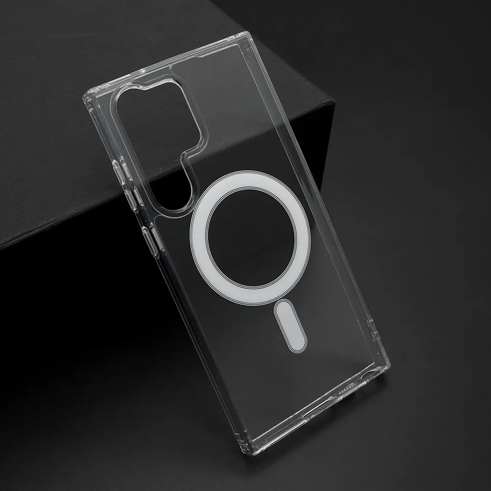 Futrola silikon MAGNETIC CONNECTION za Samsung S918B Galaxy S23 Ultra 5G providna (bela)