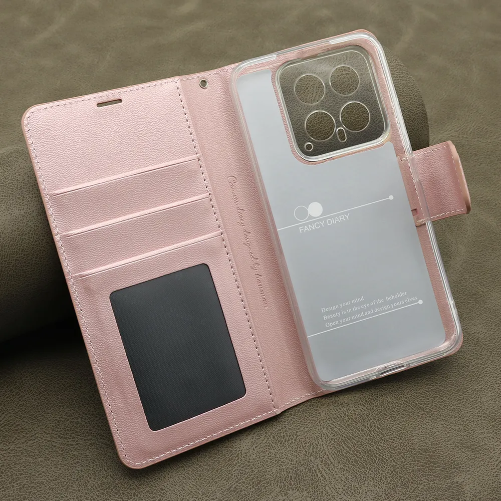 Futrola BI FOLD HANMAN II za Xiaomi 14 svetlo roze