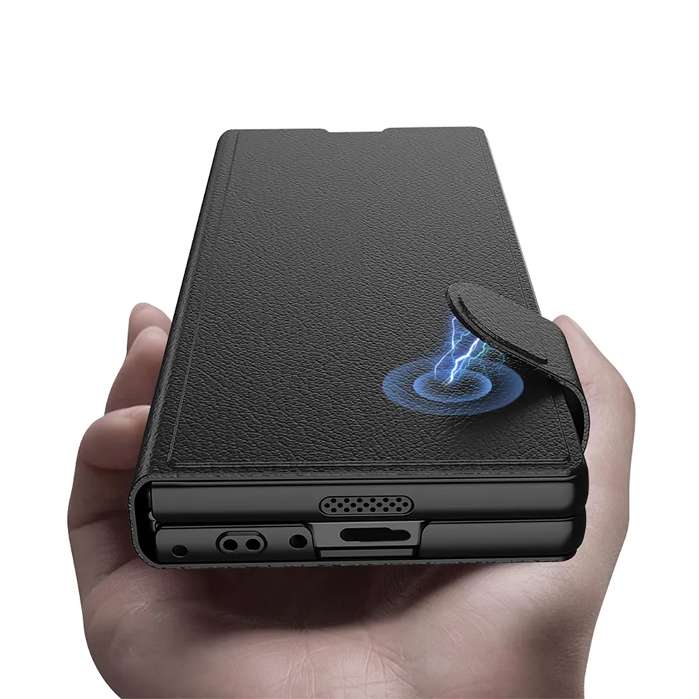 Futrola LEATHER za Samsung F956B Galaxy Z Fold 6 5G siva