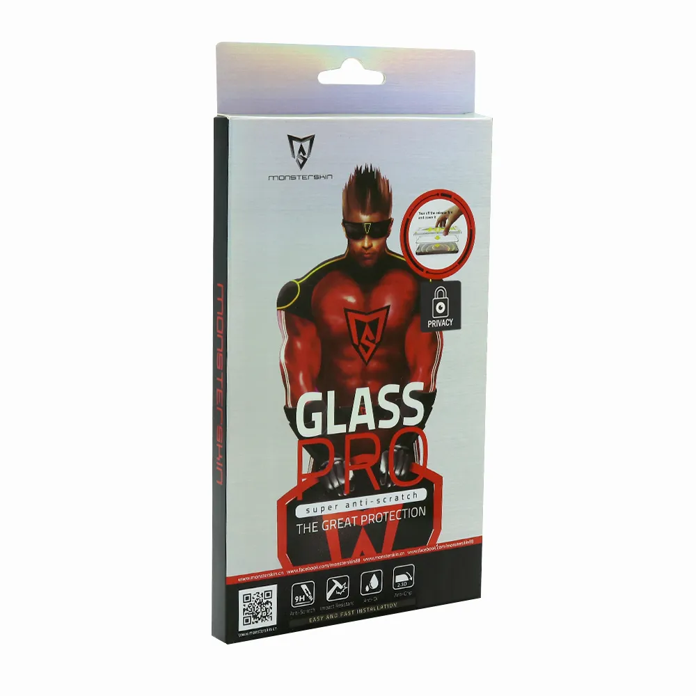 Folija za zastitu ekrana GLASS PRIVACY Monsterskin PRO 9H za iPhone 13 pro Max crna