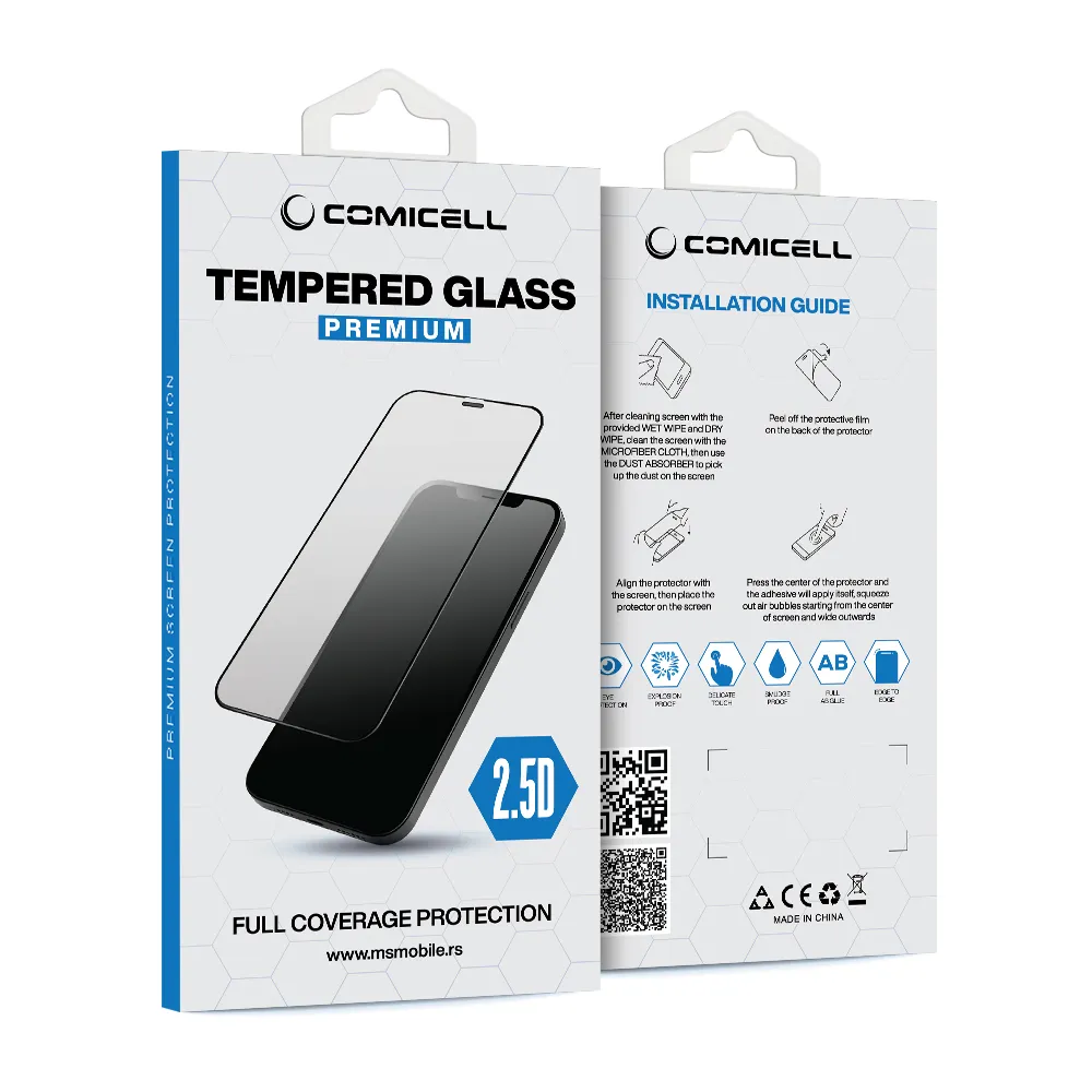 Folija za zastitu ekrana GLASS 2.5D za iPhone 16 Pro (6.3)/iPhone 17 (6.3) crna
