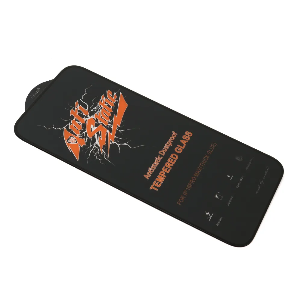 Folija za zastitu ekrana GLASS ANTISTATIC za iPhone 16 Pro Max (6.9) crna