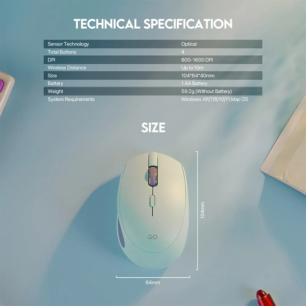 Mis kancelarijski bezicni GO W193 bez FANTECH
