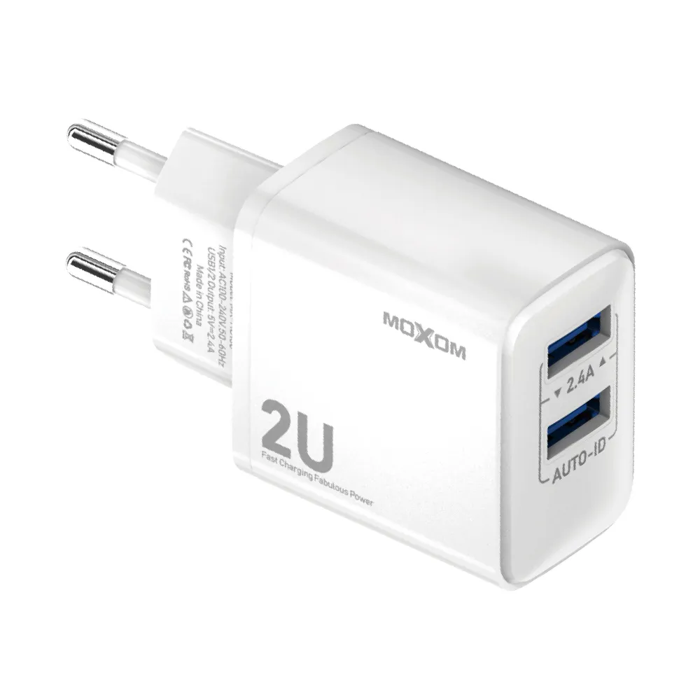 Kucni punjac Moxom MX-HC130 2.4A 2xUSB Micro beli