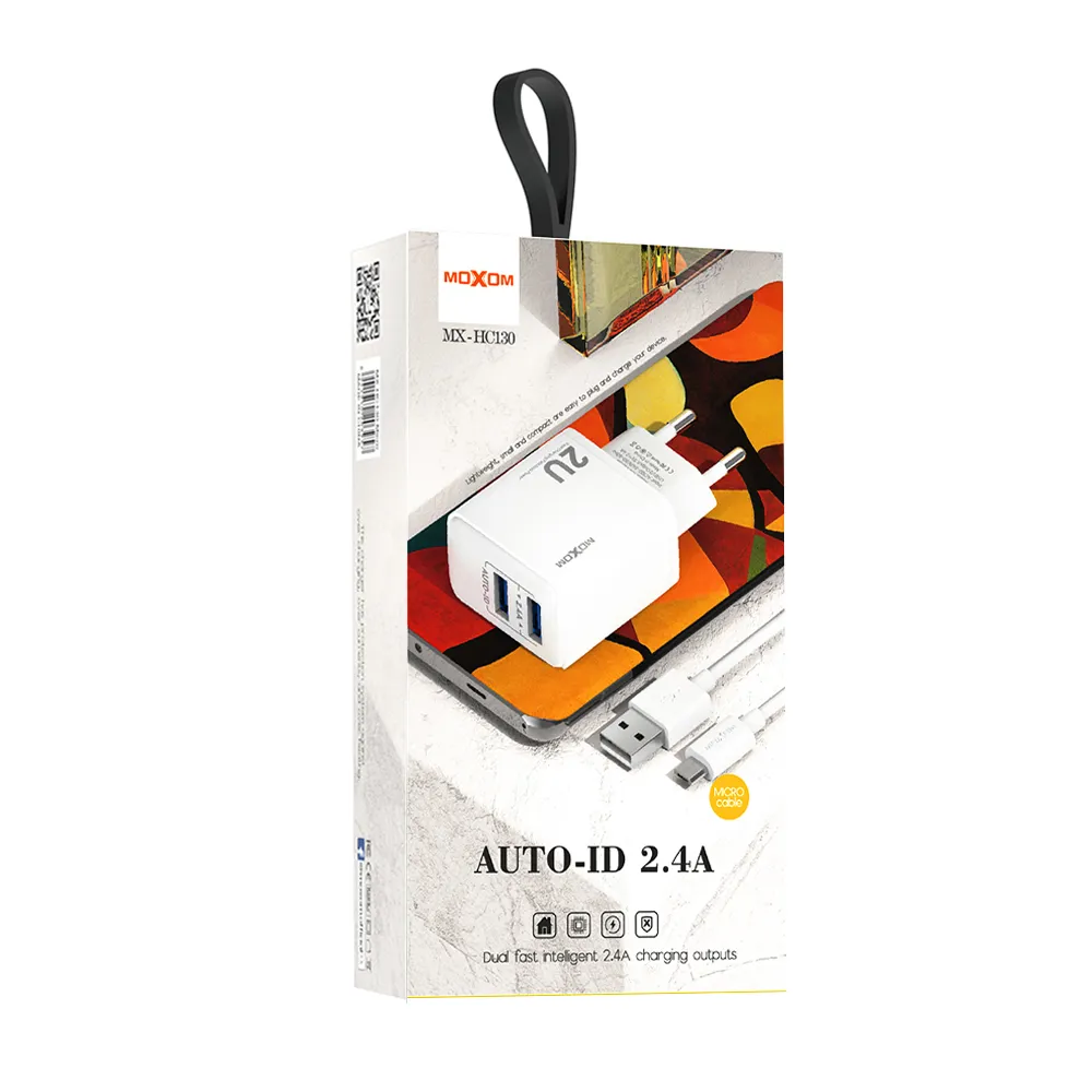 Kucni punjac Moxom MX-HC130 2.4A 2xUSB Micro beli