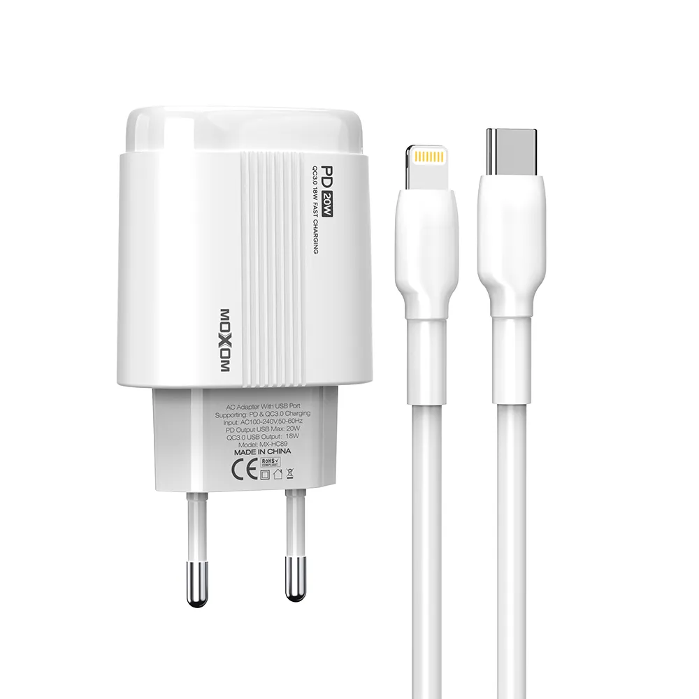 Kucni punjac Moxom MX-HC89 20W Type-C na Lightning beli