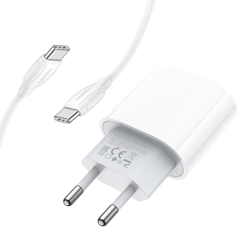 Kucni punjac Comicell Superior CO-DC55 Fast PD 20W 3A Type-C na Type-C beli