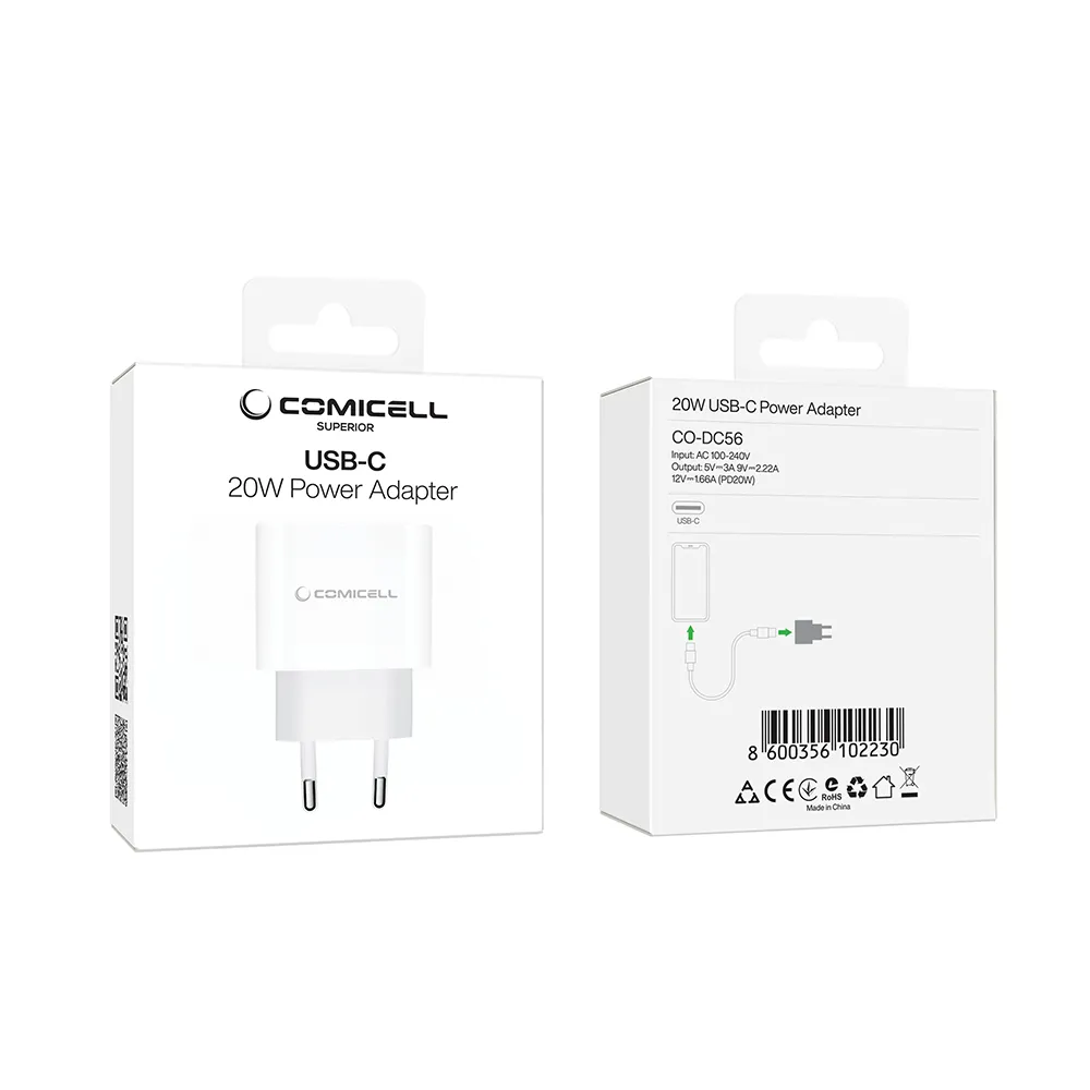 Kuciste punjaca Comicell Superior CO-DC56 Fast PD Type C 20W 3A belo (CERT)