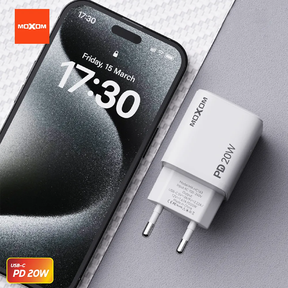 Kuciste punjaca Moxom MX-HC163 Type-C PD 20W belo
