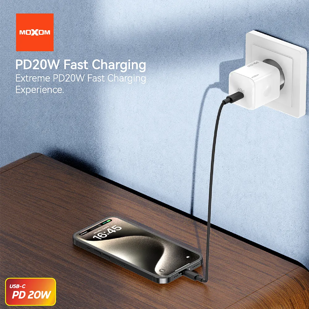 Kuciste punjaca Moxom MX-HC163 Type-C PD 20W belo