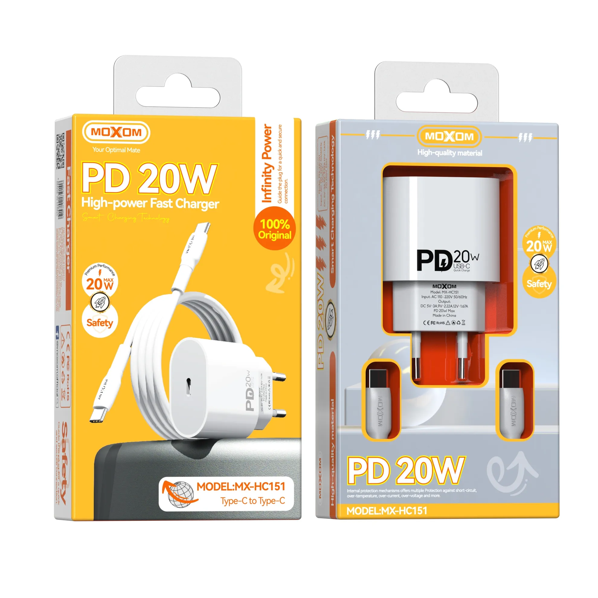 Kucni punjac Moxom MX-HC151 20W Type-C na Lightning beli