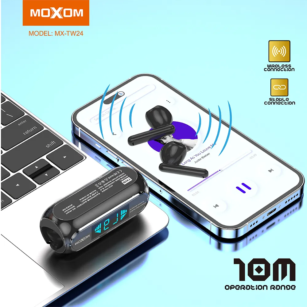 Slusalice Bluetooth Airpods Moxom MX-TW24 crne