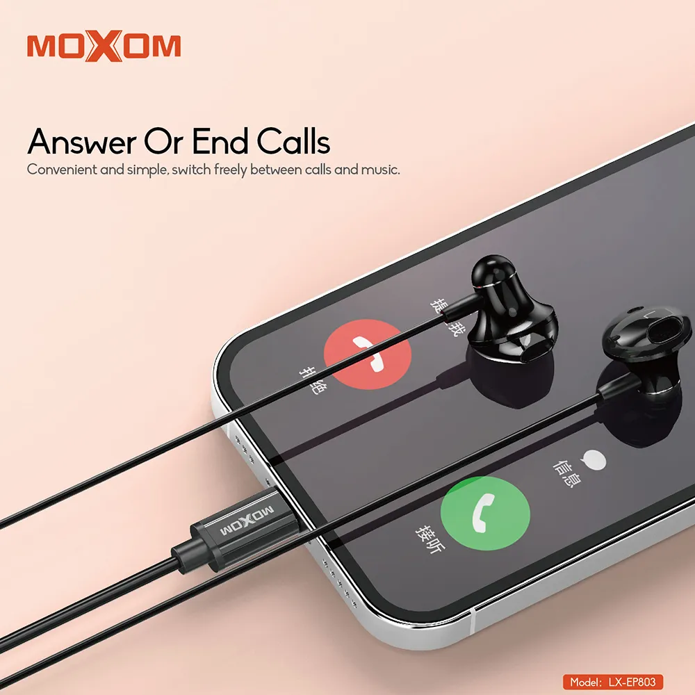 Slusalice Moxom LX-EP803 Type-C crne