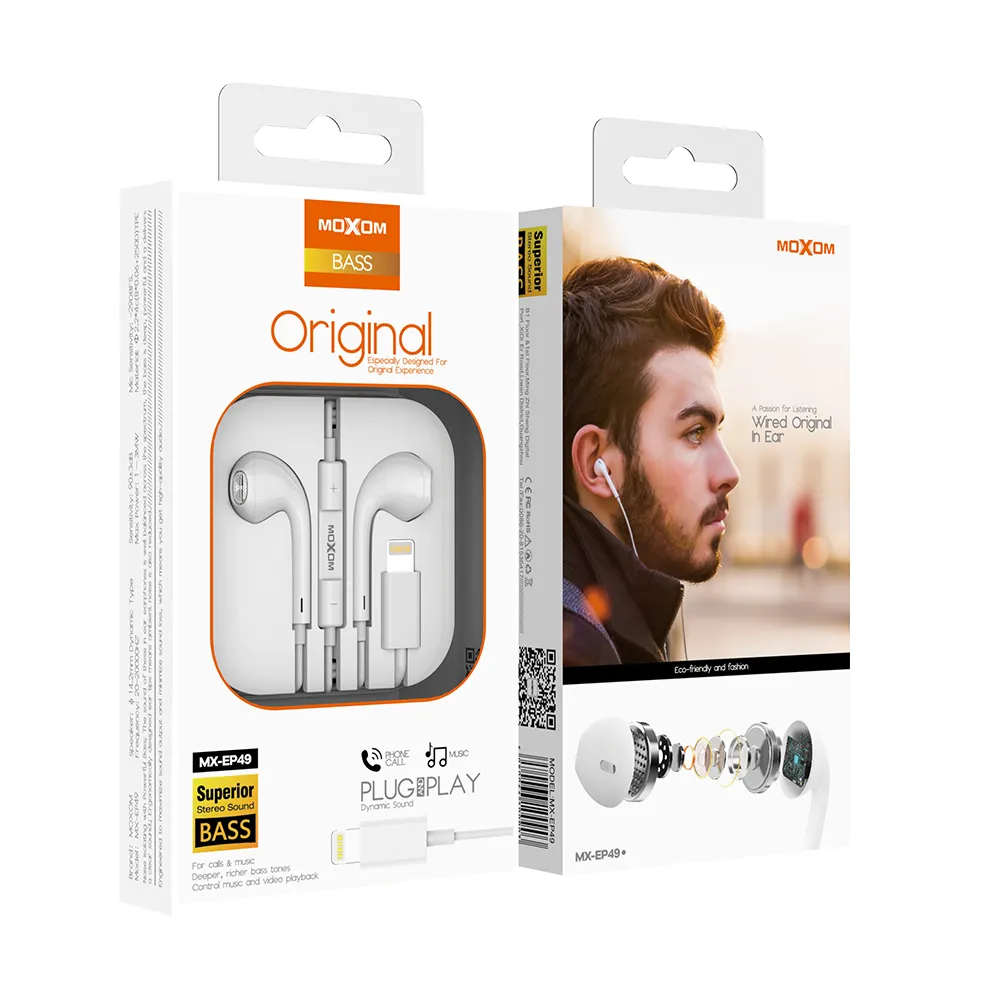 Slusalice Moxom MX-EP49 Lightning bele