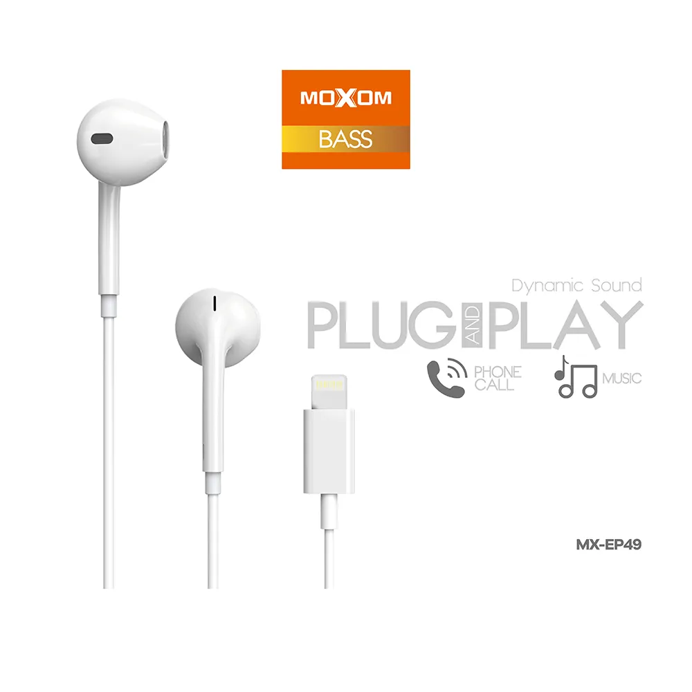 Slusalice Moxom MX-EP49 Lightning bele