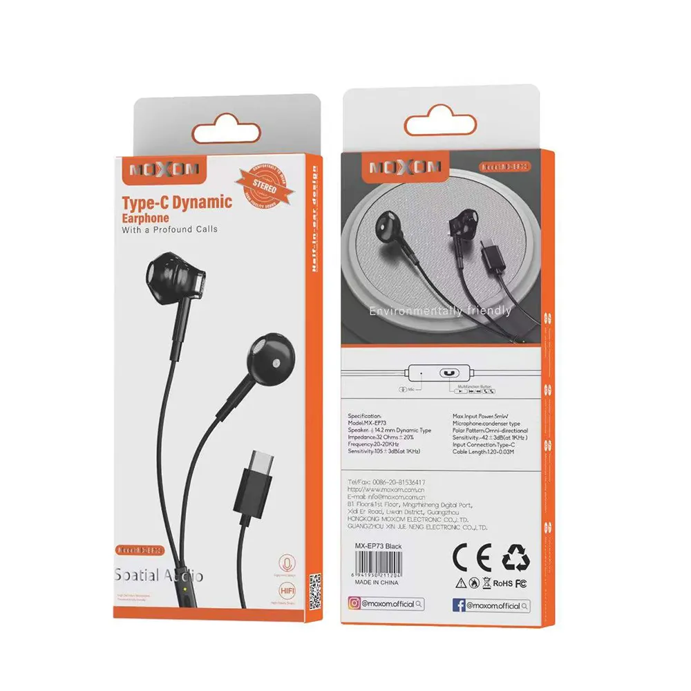 Slusalice Moxom MX-EP73 Type-C crne