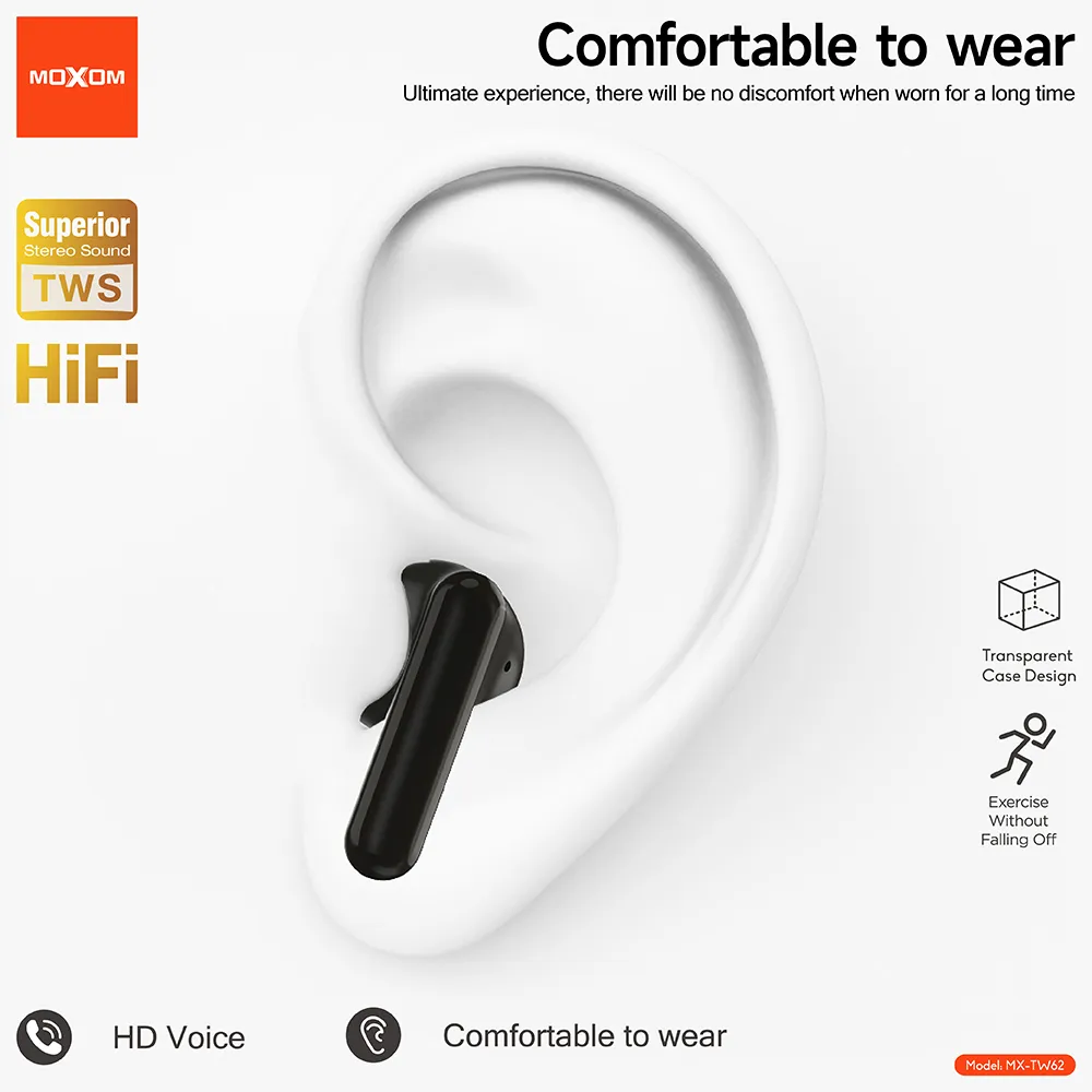 Slusalice bluetooth Moxom MX-TW62 crne