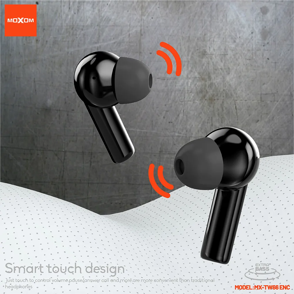 Slusalice bluetooth Moxom MX-TW66 ENC sive