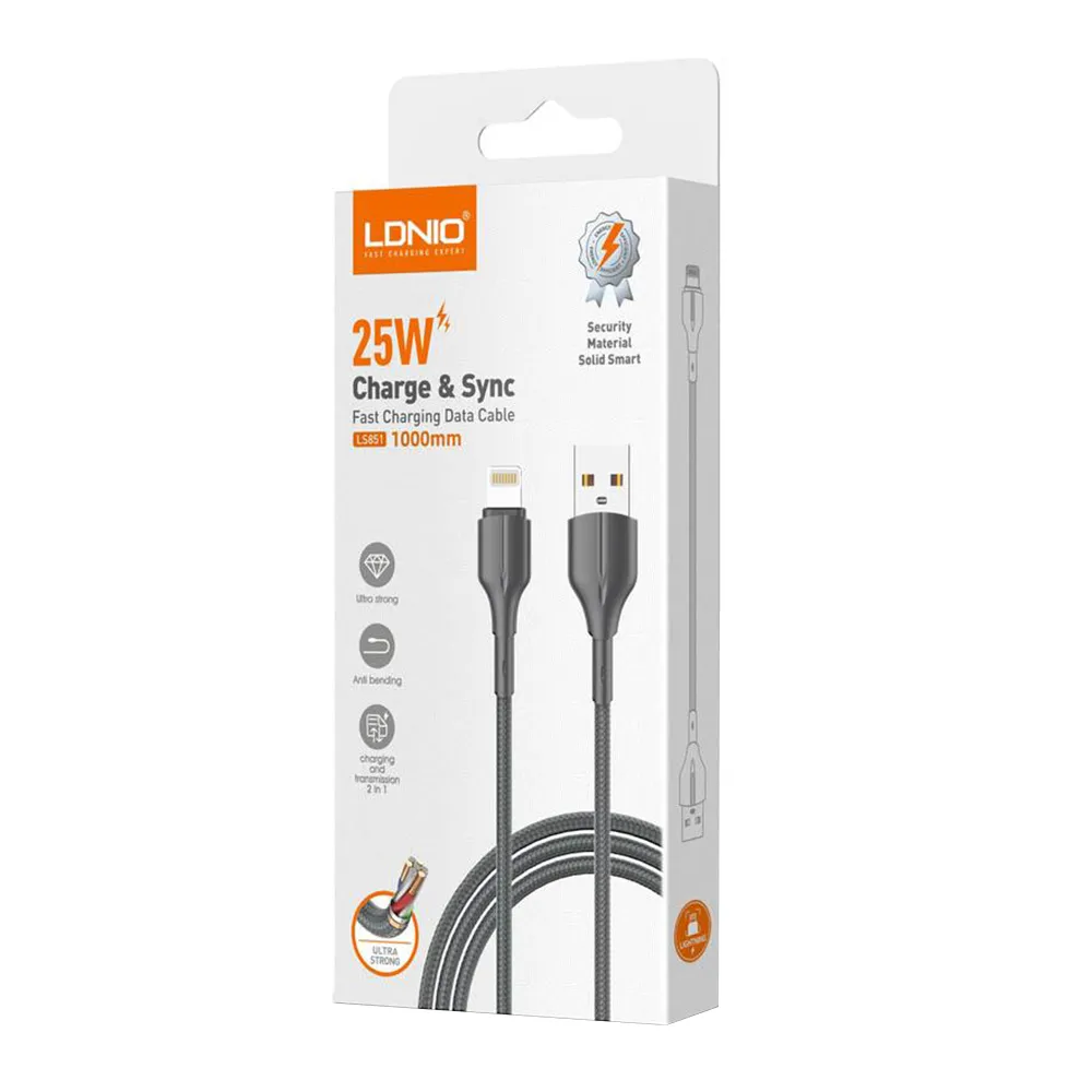 USB data kabal LDNIO LS851 Lightning 1m crni