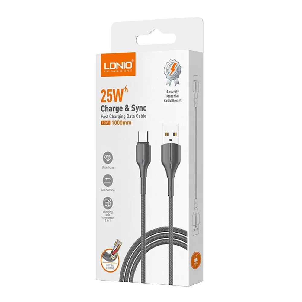 USB data kabal LDNIO LS851 Type-C 1m crni